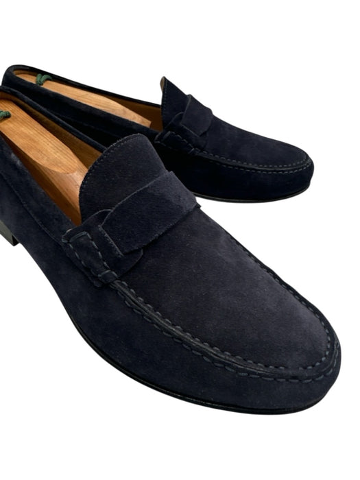 Canali Shoe Size 42 Navy Blue Suede Solid Dress Men's Shoes Navy Blue / 42