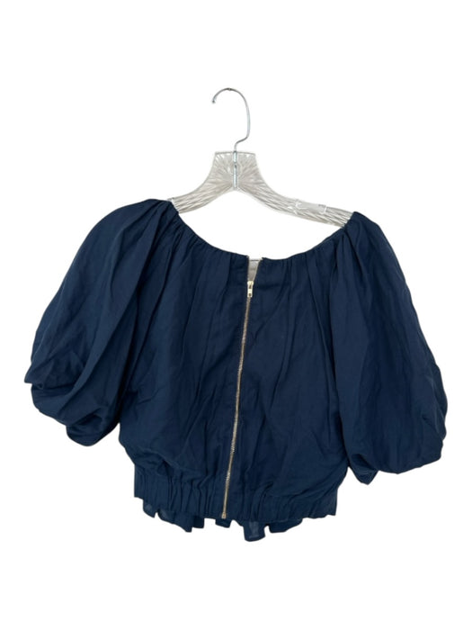 Cake for Dinner Size S Navy Lyocell blend Tiered V Neck Puff Sleeve Skirt Set Navy / S