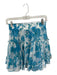 Misa Size XS Blue & White Polyester Floral Tiered Elastic Waist Mini Skirt Blue & White / XS