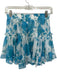 Misa Size XS Blue & White Polyester Floral Tiered Elastic Waist Mini Skirt Blue & White / XS