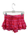 Shug! Size S Pink & Red Silk ruffles Ruched Drawstring Mini Skort Pink & Red / S