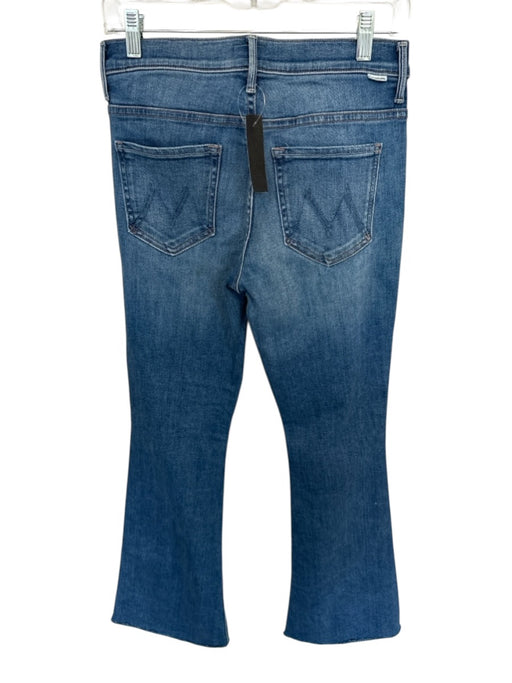 Mother Size 29 Med Dark Wash Cotton Blend High Waist Flare Raw Hem Jeans Med Dark Wash / 29