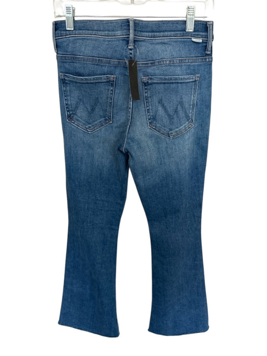 Mother Size 29 Med Dark Wash Cotton Blend High Waist Flare Raw Hem Jeans Med Dark Wash / 29