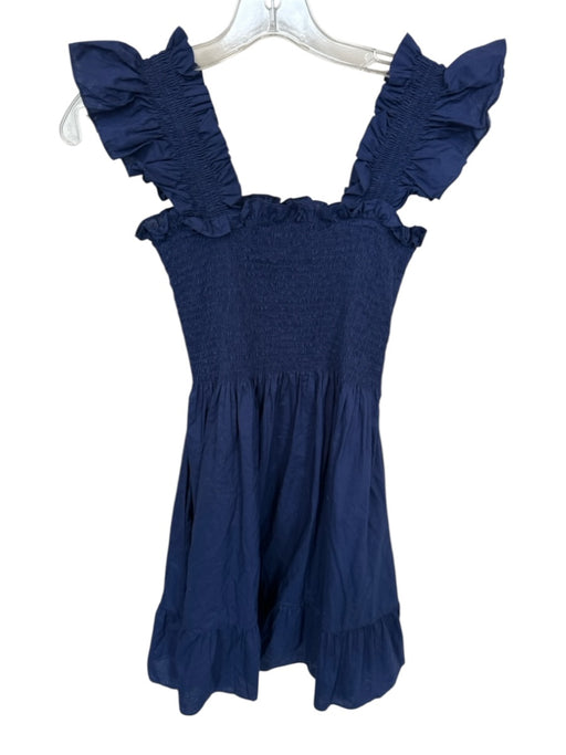 Hill House Size XS Navy Cotton Flutter Sleeves smocked short Dress Navy / XS