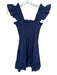 Hill House Size XS Navy Cotton Flutter Sleeves smocked short Dress Navy / XS