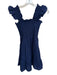 Hill House Size XS Navy Cotton Flutter Sleeves smocked short Dress Navy / XS