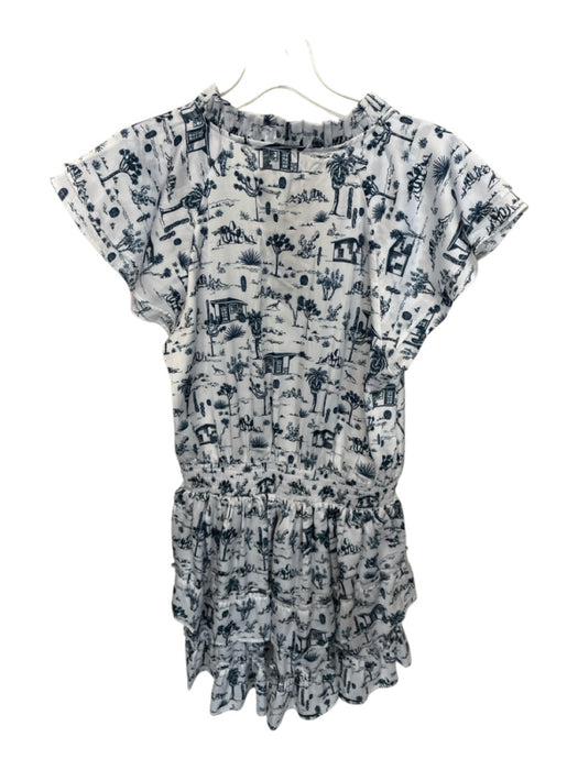 Cake for Dinner Size S White & Navy Polyester Short Sleeve Cacti Western Dress White & Navy / S