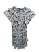 Cake for Dinner Size S White & Navy Polyester Short Sleeve Cacti Western Dress White & Navy / S