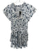 Cake for Dinner Size S White & Navy Polyester Short Sleeve Cacti Western Dress White & Navy / S