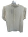 Frame Size L Cream Silk Mock Neck Short Balloon Sleeve Back Zip Top Cream / L