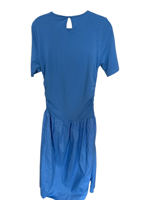 Never Fully Dressed Size 8 Cornflower Blue Cotton Short Sleeve Maxi Dress Cornflower Blue / 8
