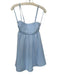 She + Sky Size S Baby Blue Polyester Blend Spaghetti Strap Tie Back Mini Dress Baby Blue / S