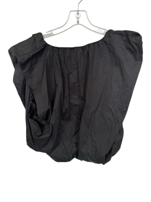 Karlie Size L Black Cotton Cap Sleeve Shoulder Pads Cropped Top Black / L