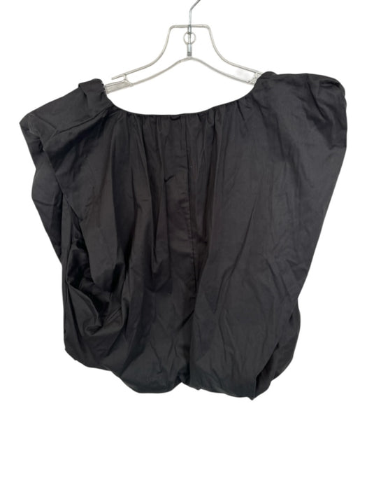 Karlie Size L Black Cotton Cap Sleeve Shoulder Pads Cropped Top Black / L