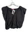 Karlie Size L Black Cotton Cap Sleeve Shoulder Pads Cropped Top Black / L