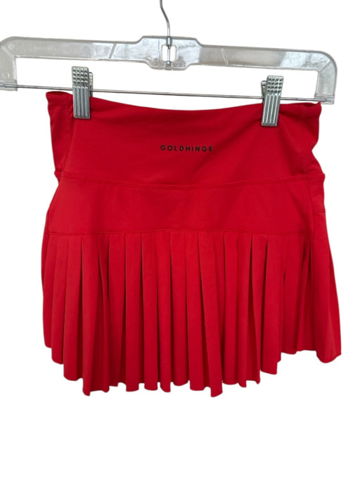 Goldhinge Size XS Red Polyester Waist Band Pleated Athletic Skort Red / XS