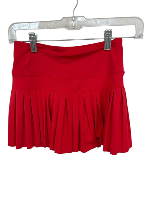 Goldhinge Size XS Red Polyester Waist Band Pleated Athletic Skort Red / XS