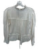 Free People Size S White Cotton Long Balloon Sleeve Lace Trim Button Down Top White / S