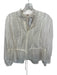 Free People Size S White Cotton Long Balloon Sleeve Lace Trim Button Down Top White / S