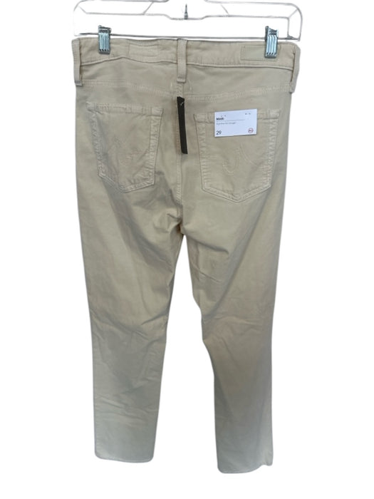 AG Size 29 Cream Velvet High Waist Slim Fit Straight Pants Cream / 29