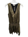 Ramy Brook Size S Gold & Black Metallic Sleeveless V Neck Elastic Waist Dress Gold & Black / S