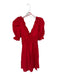 Free The Roses Size XS Fire Engine Red Cotton Balloon Sleeve Cross Back Dress Fire Engine Red / XS