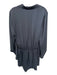 Ramy Brook Size M Navy Polyester Long Sleeve Collar Front Tie Dress Navy / M