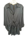 Ramy Brook Size M Navy Polyester Long Sleeve Collar Front Tie Dress Navy / M
