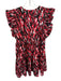 Michelle McDowell Size M Red & Black Polyester Short Sleeve Wood Grain Dress Red & Black / M