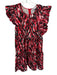 Michelle McDowell Size M Red & Black Polyester Short Sleeve Wood Grain Dress Red & Black / M