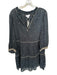 Velvet Size M Black & Tan Cotton Long Sleeve Stitching Detail V Neck Dress Black & Tan / M