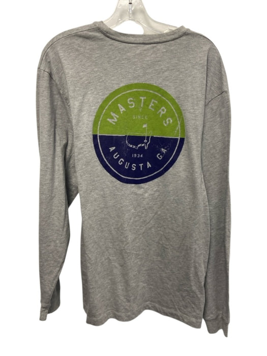Masters Size L Gray Cotton Solid T shirt Crew Men's Long Sleeve Shirt Gray / L