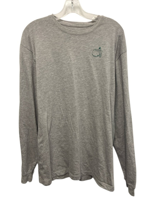 Masters Size L Gray Cotton Solid T shirt Crew Men's Long Sleeve Shirt Gray / L