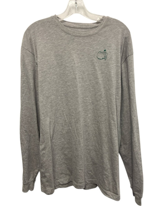 Masters Size L Gray Cotton Solid T shirt Crew Men's Long Sleeve Shirt Gray / L
