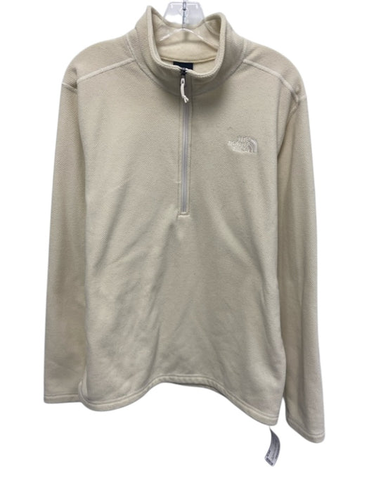 The North Face Size L Off White Synthetic fleece Quarter Zip Men's Jacket Off White / L