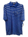 Peter Millar Size M Blue & White Synthetic Striped Polo Men's Short Sleeve Blue & White / M
