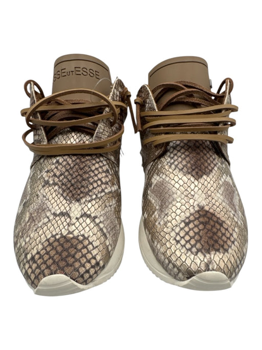 Esse Ut Esse Shoe Size 38 Taupe, Brown, Gold, Cream Leather Fringe Sneakers Taupe, Brown, Gold, Cream / 38
