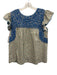 J. Marie Size M Blue, Green, Pink Cotton Ruffle Cap Sleeve Embroidered Yoke Top Blue, Green, Pink / M