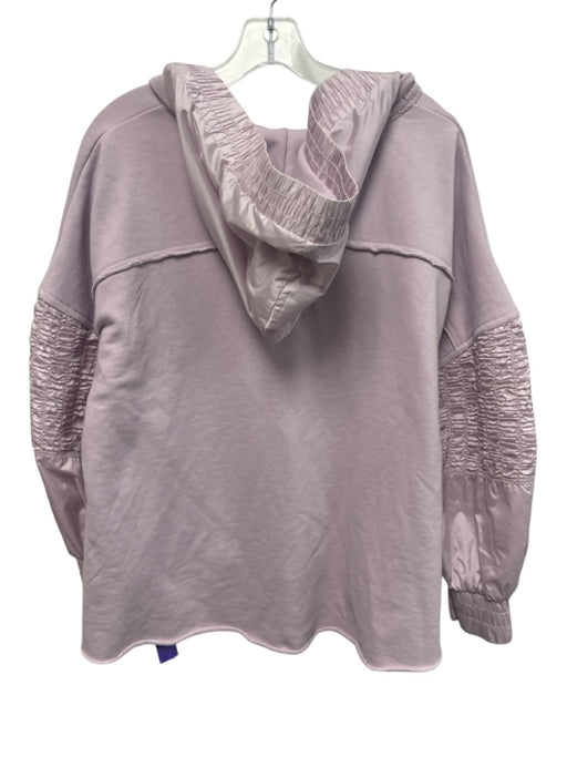 FP Movement Size S Light Purple Cotton V Neck Hoodie Balloon Sleeve Sweatshirt Light Purple / S