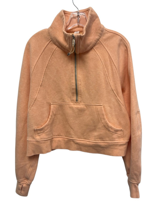 Lululemon Size M/L Creamsicle Orange Cotton Quarter Zip Long Sleeve Sweatshirt Creamsicle Orange / M/L