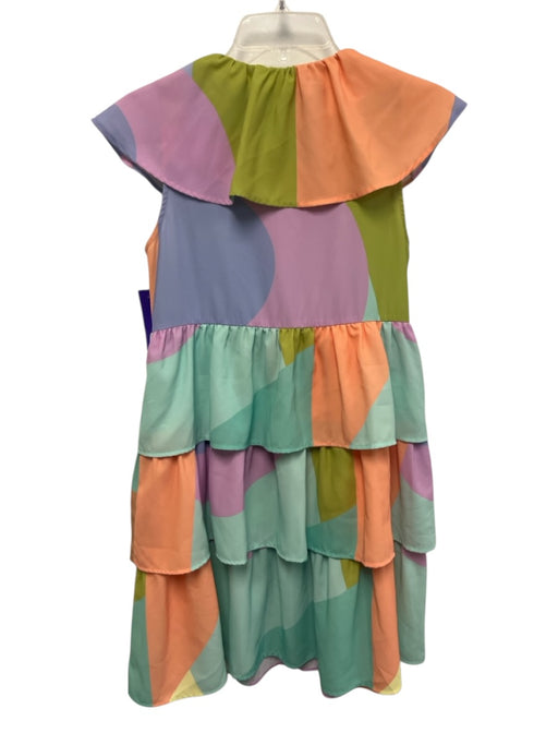 Crosby Size XS Pastel Purple, Yellow, Multi Polyester V Neck Knee Length Dress Pastel Purple, Yellow, Multi / XS