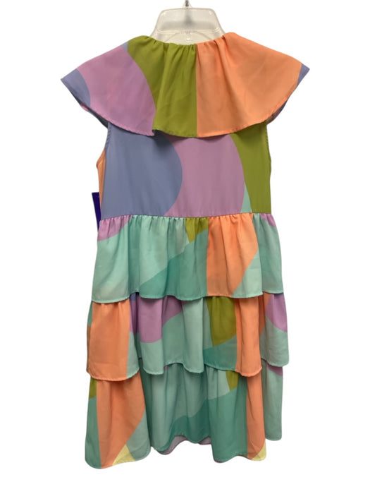 Crosby Size XS Pastel Purple, Yellow, Multi Polyester V Neck Knee Length Dress Pastel Purple, Yellow, Multi / XS
