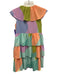 Crosby Size XS Pastel Purple, Yellow, Multi Polyester V Neck Knee Length Dress Pastel Purple, Yellow, Multi / XS