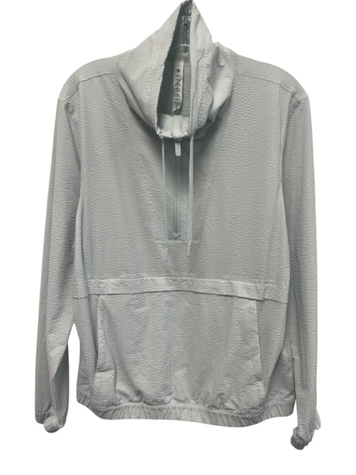 Lululemon Size 6 Light Aqua Blue Polyester Blend Seersucker Half Zip Jacket Light Aqua Blue / 6