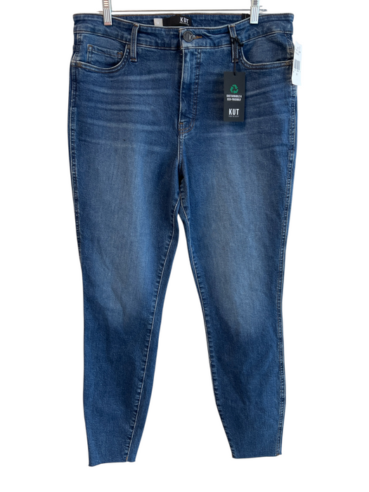 Kut From The Kloth Size 14 Dark Wash Cotton Blend High Rise Ankle Skinny Jeans Dark Wash / 14