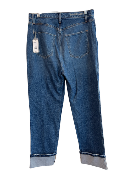 Favorite Daughter Size 31 Medium Wash Cotton Blend Cuffed Straight Jeans Medium Wash / 31