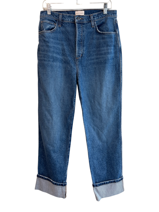 Favorite Daughter Size 31 Medium Wash Cotton Blend Cuffed Straight Jeans Medium Wash / 31