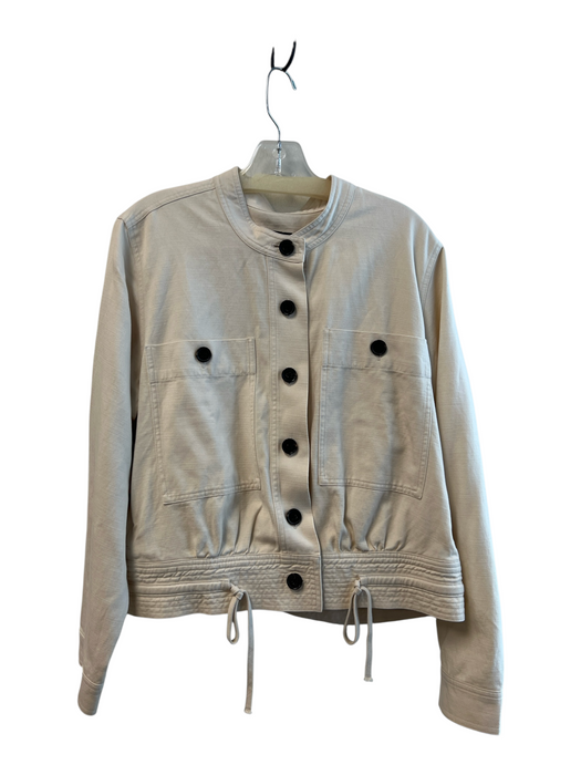 Rails Size L Beige Cotton Blend Button Down Front Pocket Tie Waist Jacket Beige / L