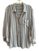 Rails Size XL Cream multi Linen Blend Button Down Stripe Front Pocket Top Cream multi / XL
