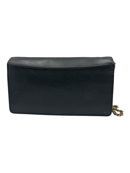 See By Chloe black & gold Leather Magnetic  Flap Crossbody Strap 2 Pockets Bag Black & Gold / S